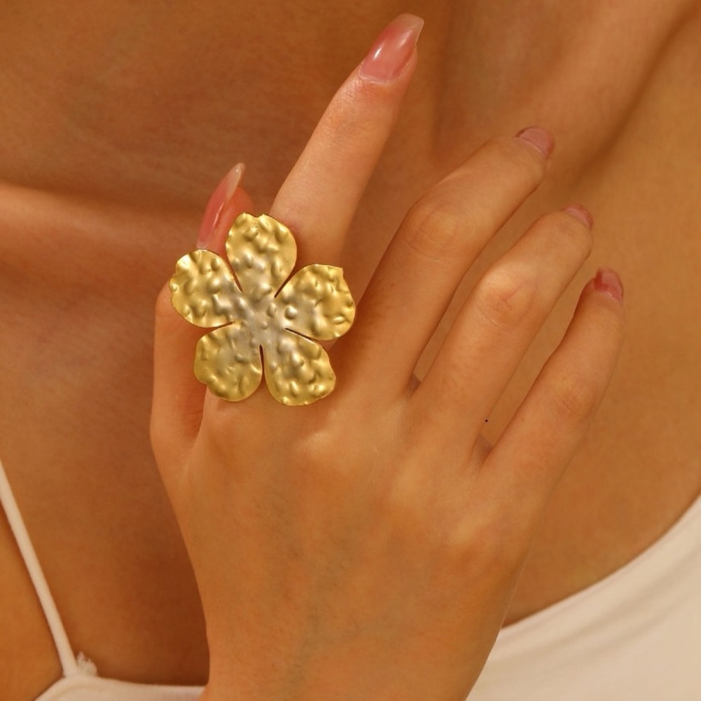 Gold and Silver Flower Ring